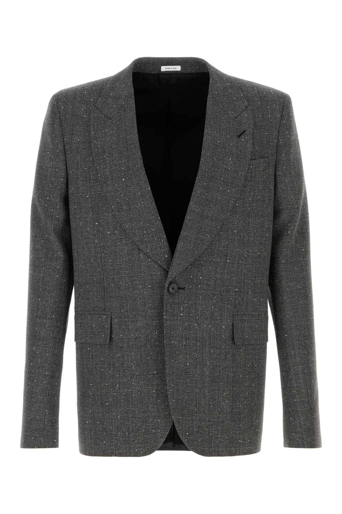 Alexander McQueen Embroidered Glencheck Blazer Size US L / EU 52-54 / 3 - 1 Thumbnail