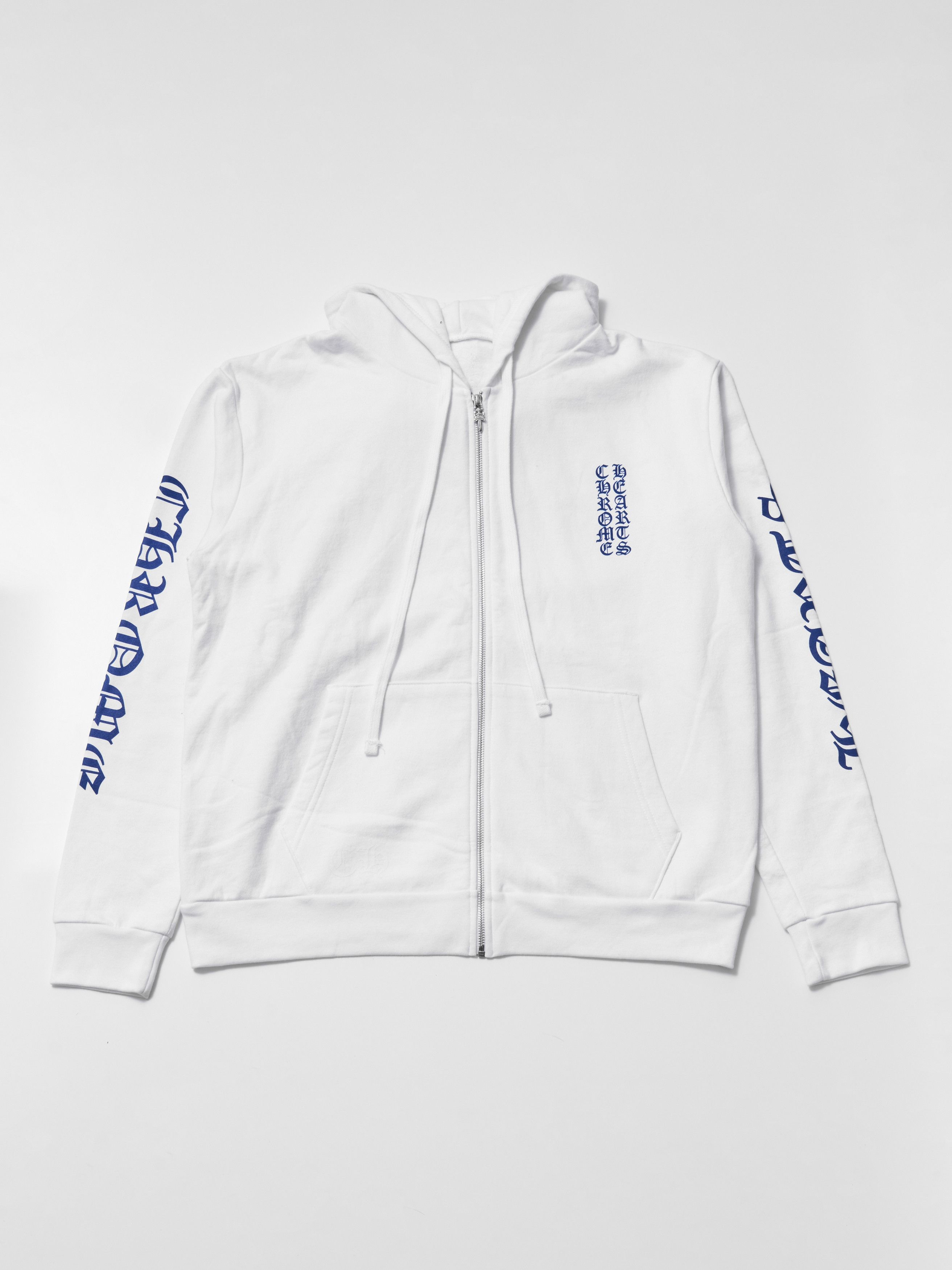 Chrome Hearts Chrome Hearts Blue Scroll White Zip Up Hoodie Size US M / EU 48-50 / 2 - 1 Thumbnail