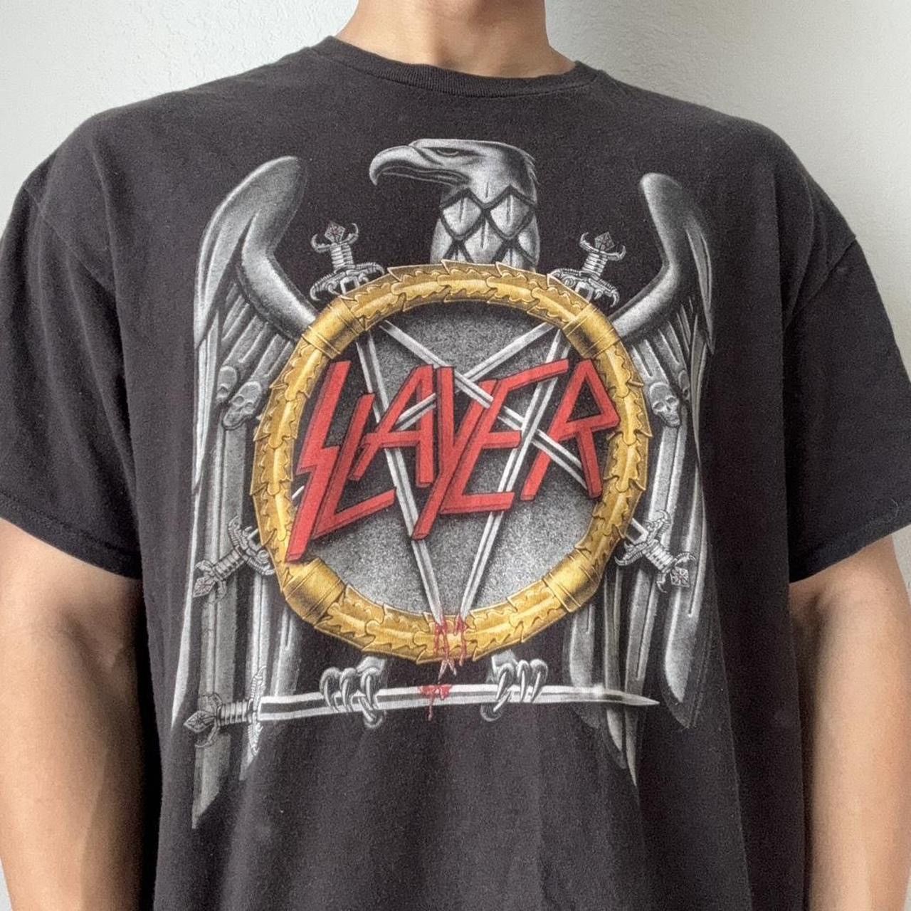 Band Tees × Vintage Vintage 2000s Slayer Band Graphics Black Tee Shirt Size US XL / EU 56 / 4 - 1 Thumbnail
