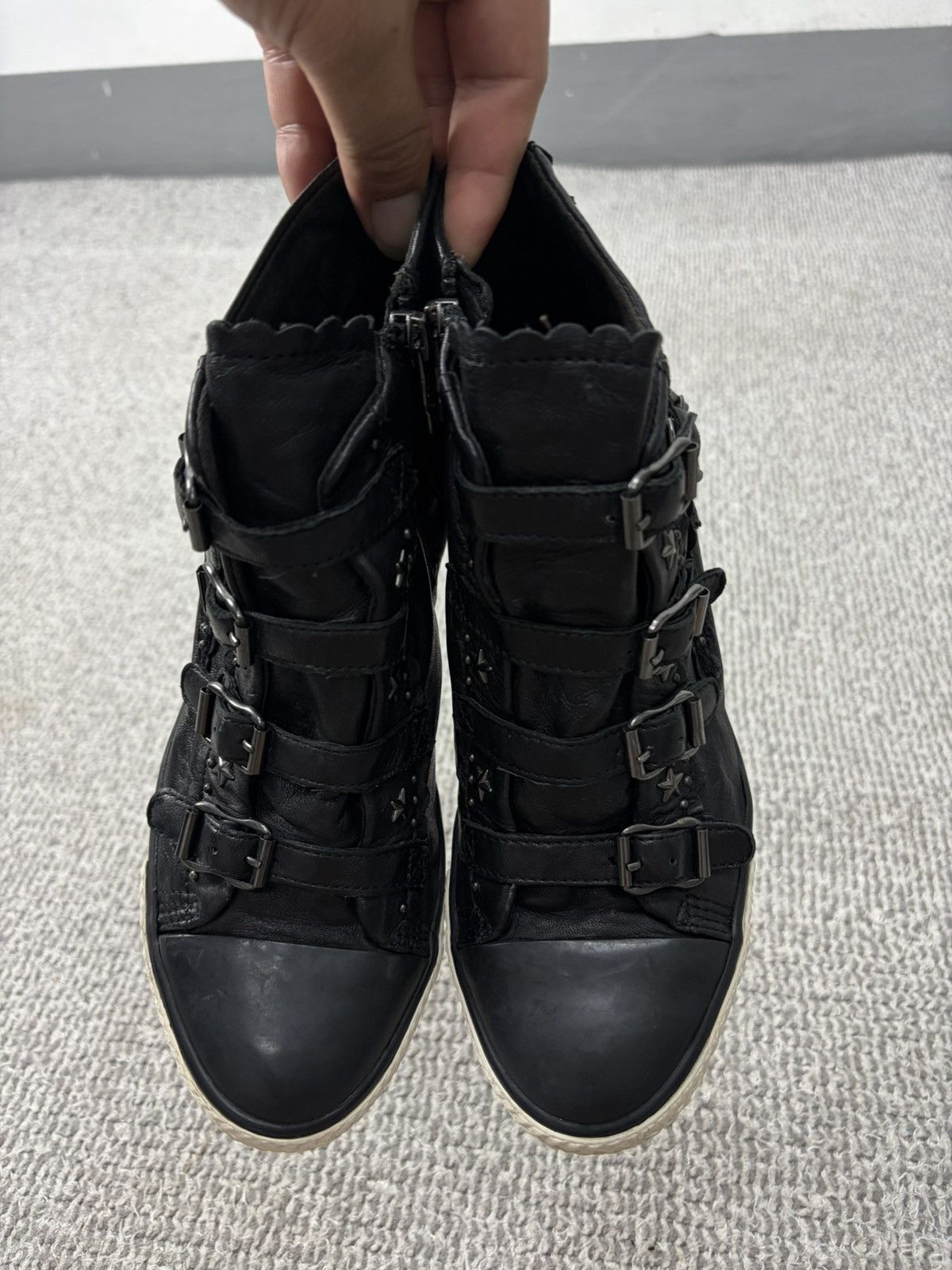 ASH Ash Wedge Genial Buckled Leather Size 38 Size US 8 / IT 38 - 5 Thumbnail