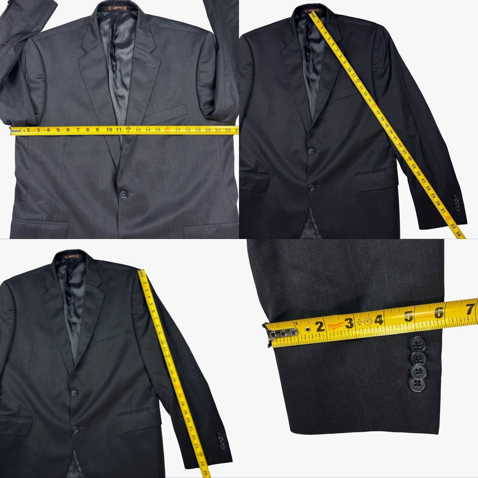 Peter Millar Peter Millar Blazer Jacket Gray 44R Wool Mens 2-Button Single-Breasted Notch Lapel Size 44R - 8 Thumbnail