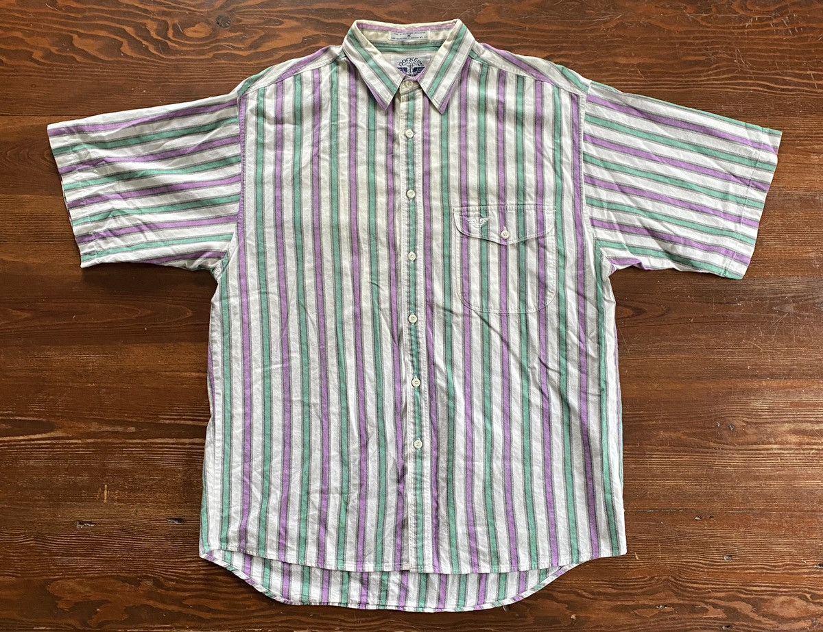 Dockers × Vintage Vintage ‘92 Dockers Oversized Stripe Short Sleeve Button Up Size US M / EU 48-50 / 2 - 2 Thumbnail