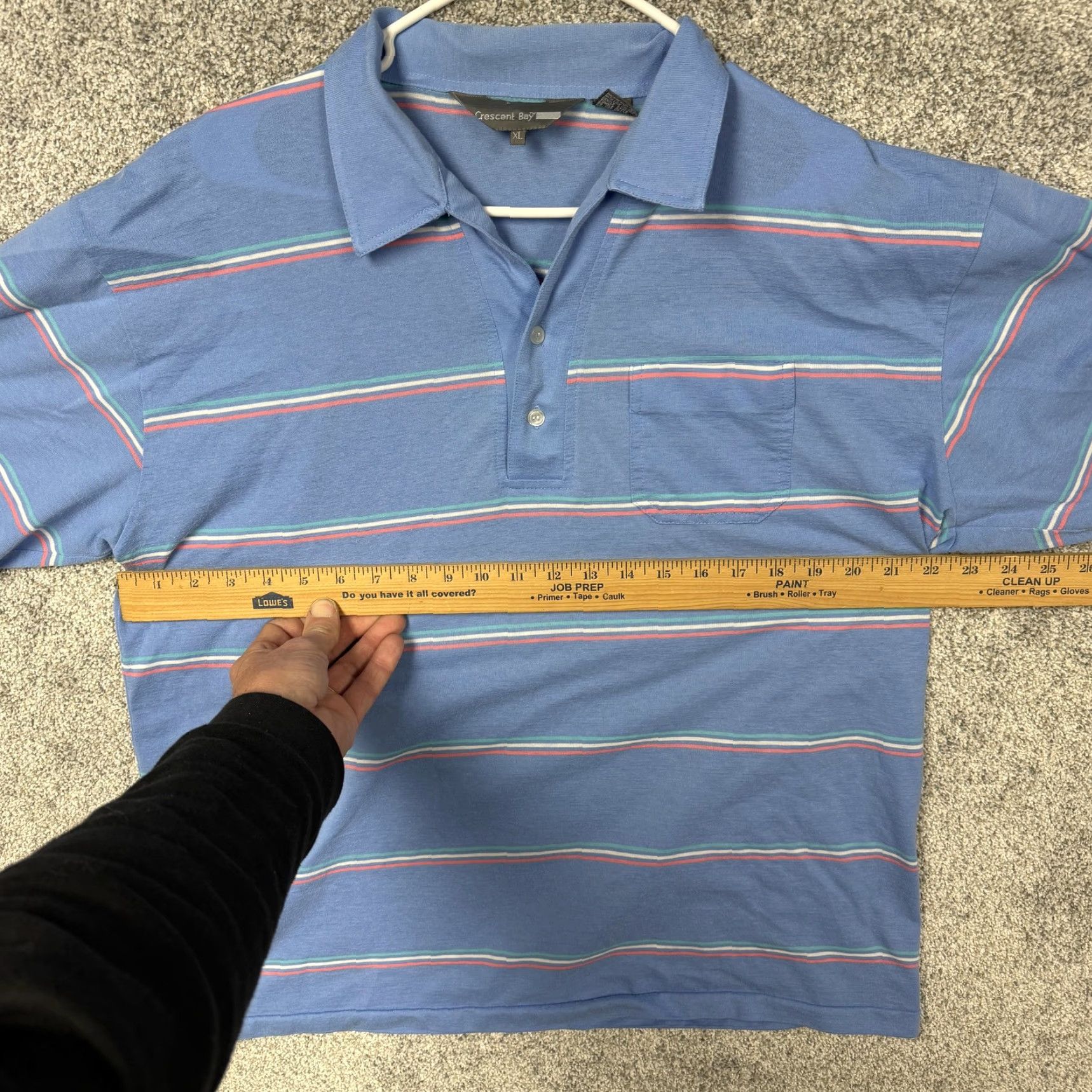 Vintage VINTAGE Crescent Bay Polo Shirt XL Striped Blue Men Short Sleeve Cotton Polyester Classic Collared Pocket 2-Button Preppy Streetwear Size US XL / EU 56 / 4 - 3 Thumbnail