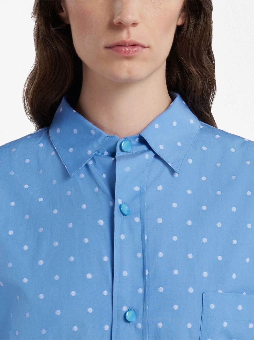 Marni o1w1db10824 Print Poplin Shirt in Light Blue Size M / US 6-8 / IT 42-44 - 3 Thumbnail