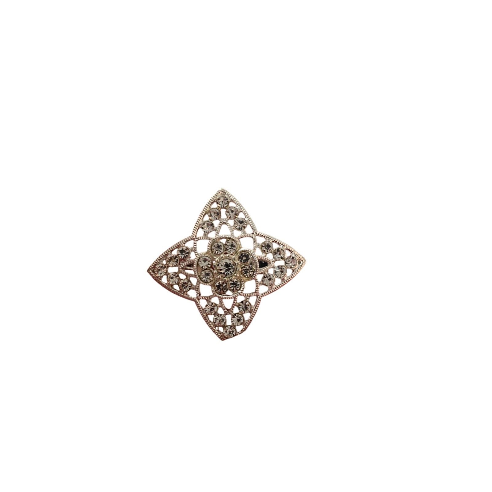 Other Tiny Clear Rhinestone Brooch - Silver Tone - Never Used Size ONE SIZE - 1 Thumbnail