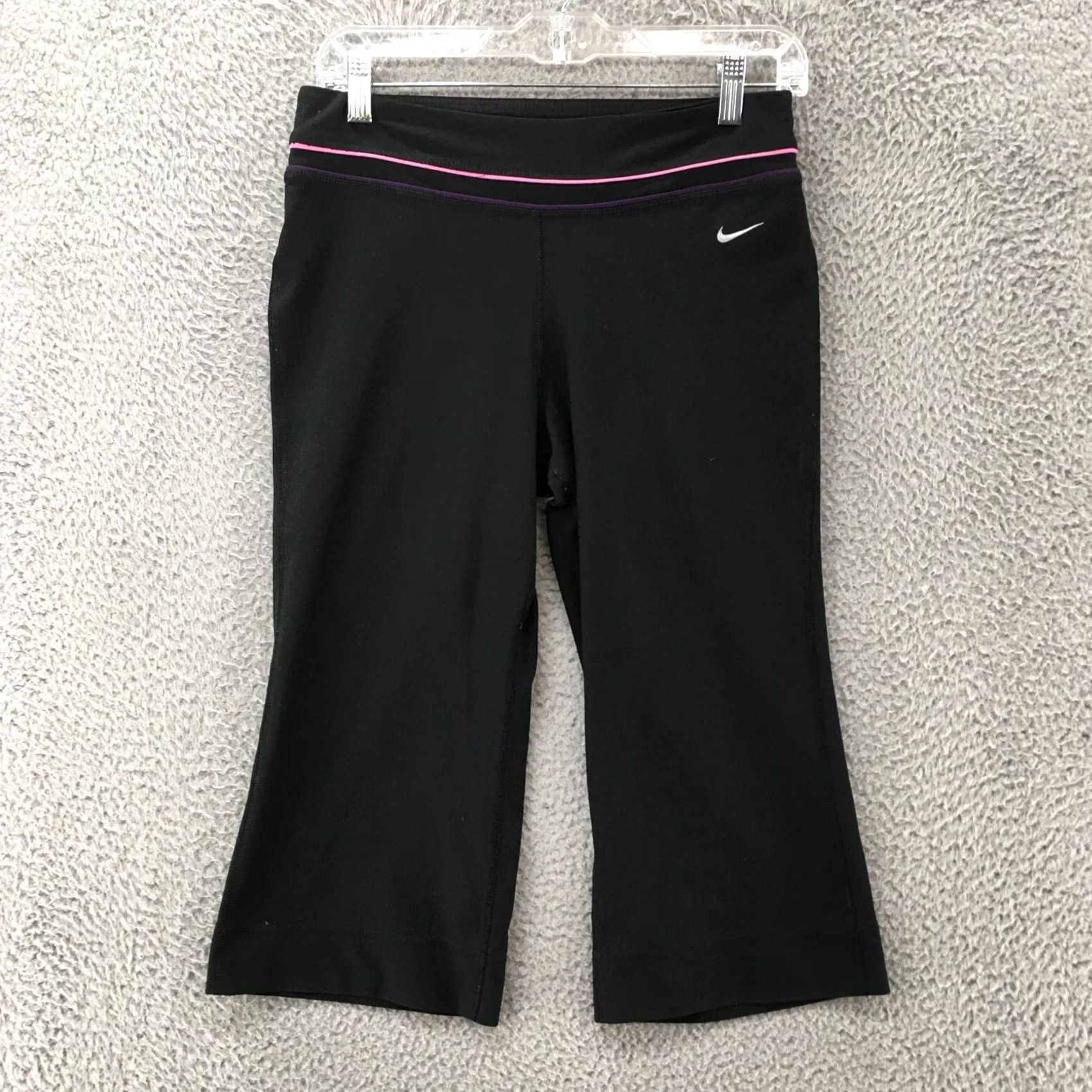 Nike Nike Dri-Fit Wide-Leg Sweat Shorts Womens Small Black Mid Rise Size 28" / US 6 / IT 42 - 2 Thumbnail