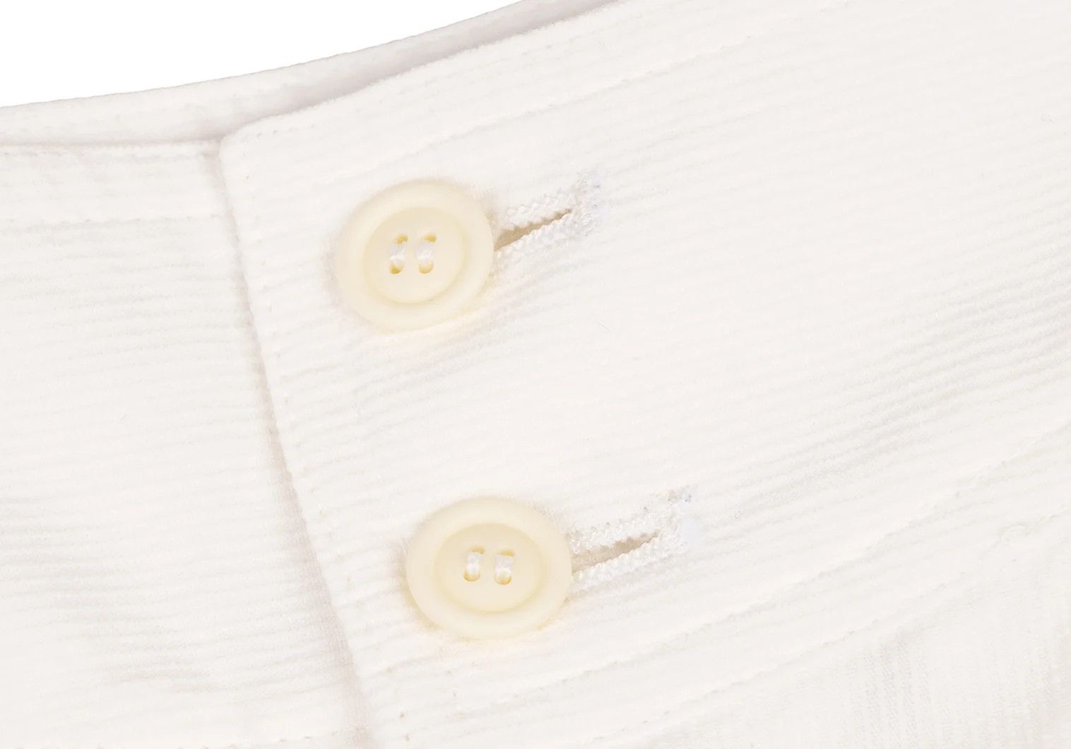 Issey Miyake Cotton Pinstripe Design Side Belt Shorts in Off White Size US 30 / EU 46 - 4 Thumbnail