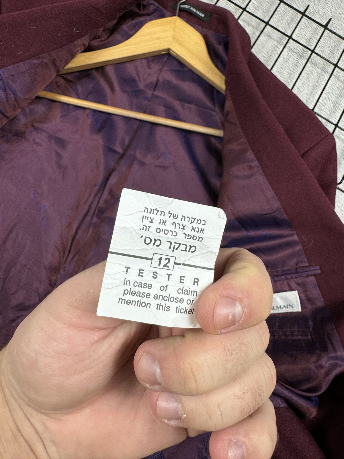 Balmain × Pierre Balmain × Vintage Pierre Balmain Men’s Suit Blazer Size L Vintage Wool Design Size 42R - 13 Thumbnail