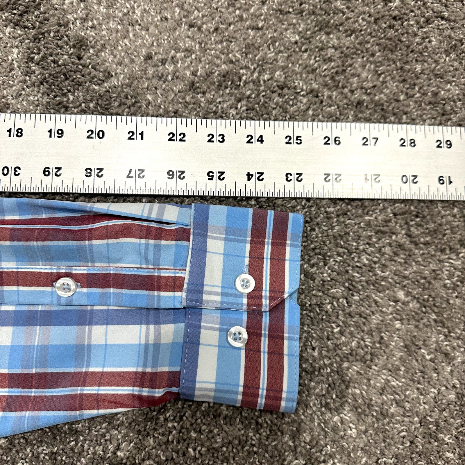 Mizzen+Main Mizzen+Main Shirt Mens Large Trim Fit Performance Blue Plaid Size US L / EU 52-54 / 3 - 10 Thumbnail