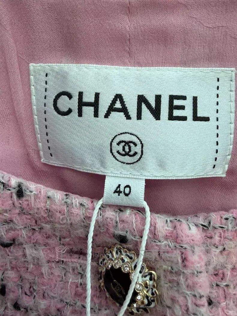 Chanel Chanel Pink tweed short-sleeved coat Size S / US 4 / IT 40 - 4 Thumbnail