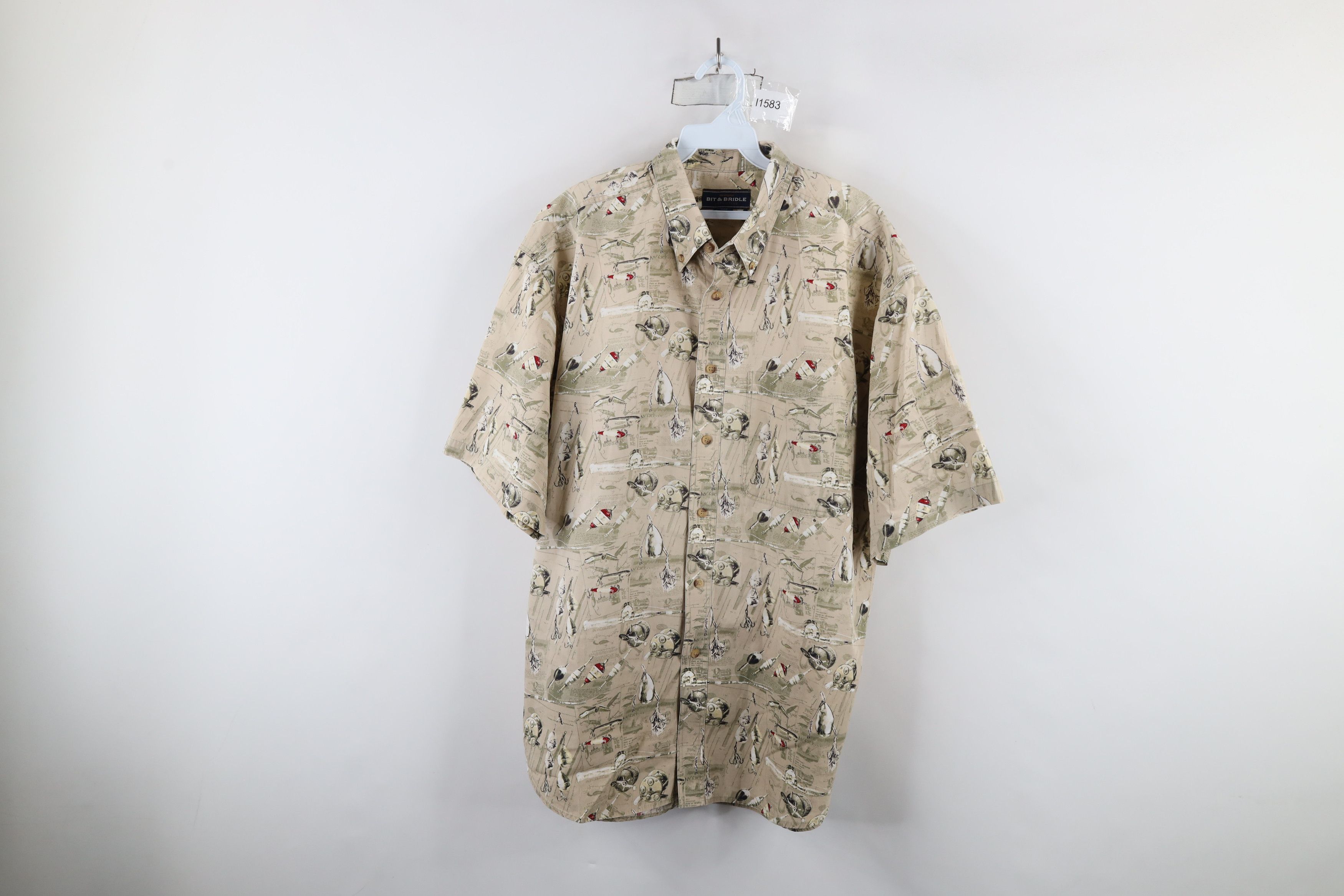 Vintage Vintage 90s Streetwear All Over Print Button Down Shirt Size US L / EU 52-54 / 3 - 1 Thumbnail