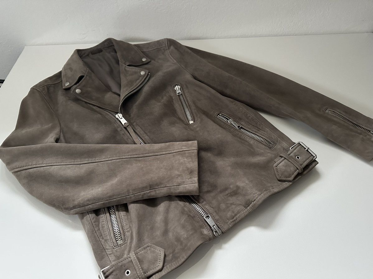 Allsaints „Ellis“ Suede Biker Jacket - Beige/Khaki - Size Medium Size US M / EU 48-50 / 2 - 2 Thumbnail