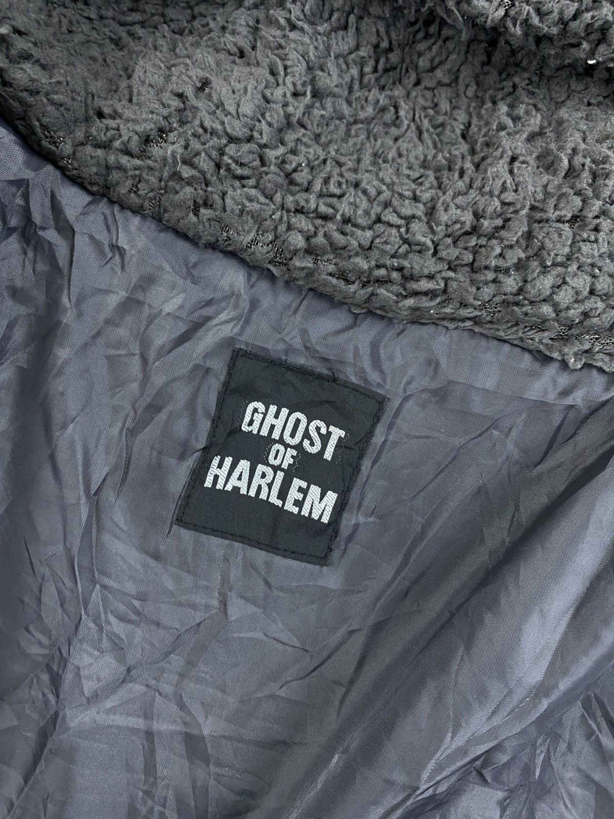 Japanese Brand Vtg Ghost Of Harlem Teddy Fleece Patches Hooded Zip Jacket Size US S / EU 44-46 / 1 - 11 Thumbnail