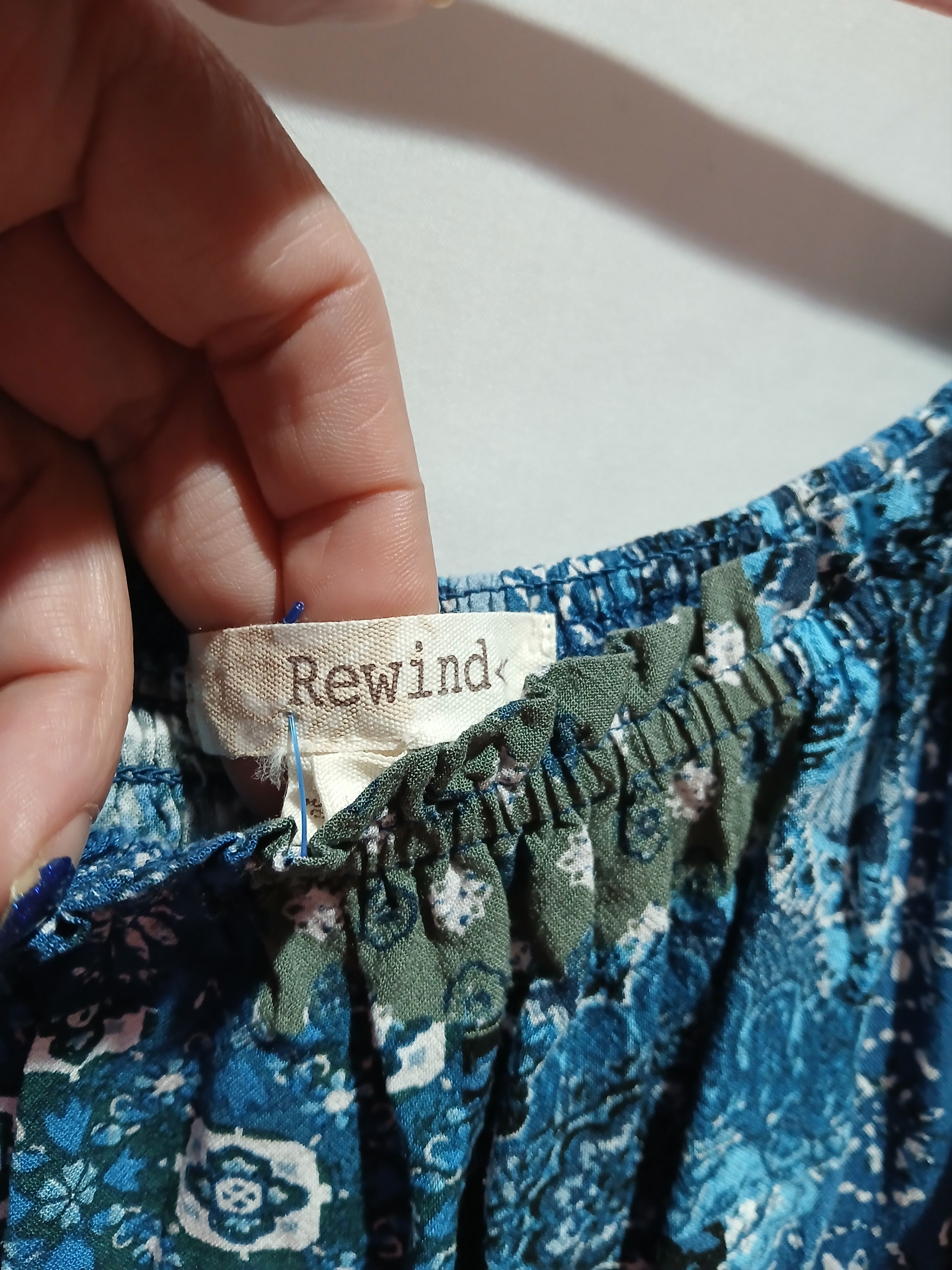 Other Rewind blue patchwork print milkmaid dress size large Size L / US 10 / IT 46 - 5 Thumbnail