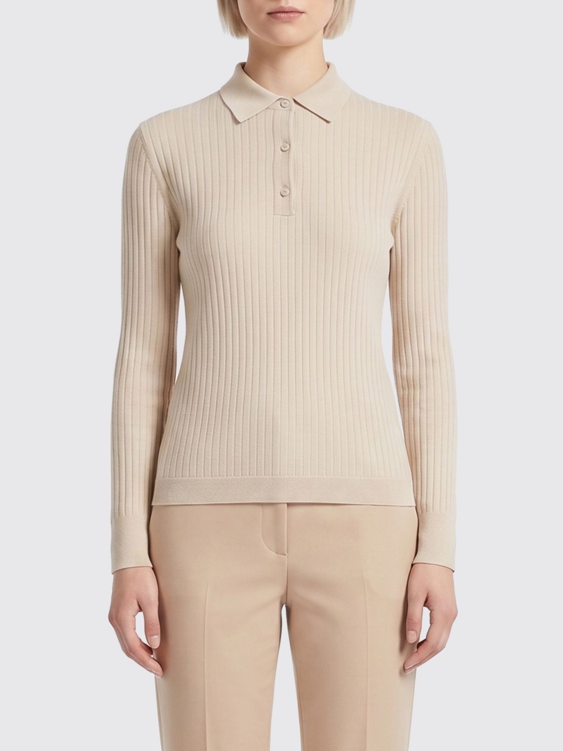 Max Mara Max Mara Polo Shirt Woman Nude Size XS / US 0-2 / IT 36-38 - 1 Thumbnail