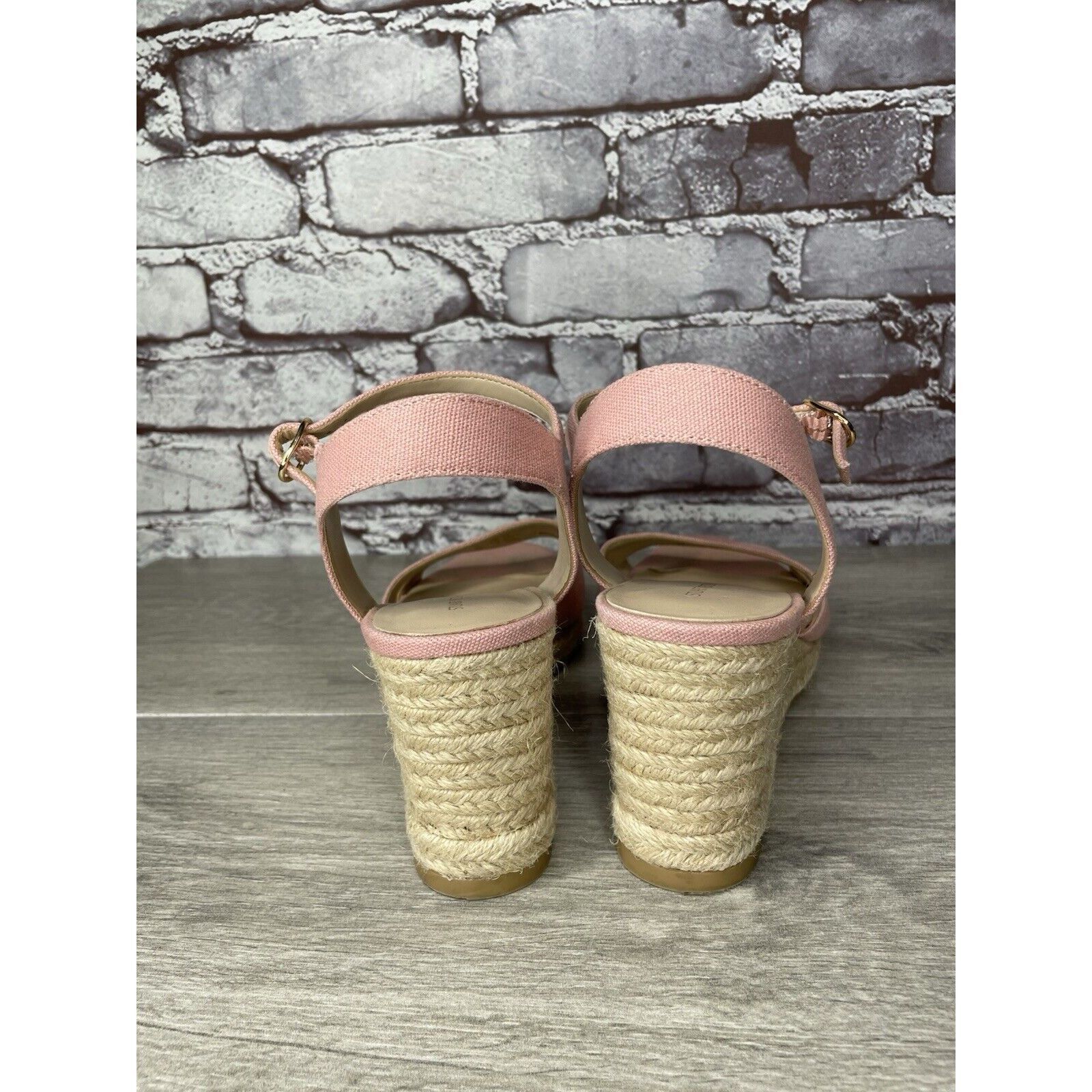 Stuart Weitzman STUART WEITZMAN Mirela II Pink Canvas Espadrille Wedge Sanda Size US 9.5 / IT 39.5 - 4 Thumbnail