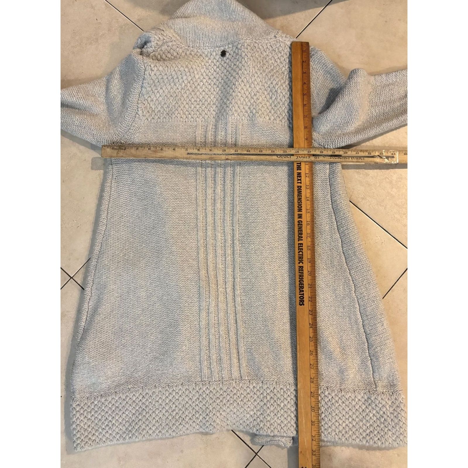 Prana prAna Cardigan Womens Medium Gray Knit Longline Pockets Collared Button Front Sweater Size M / US 6-8 / IT 42-44 - 6 Thumbnail