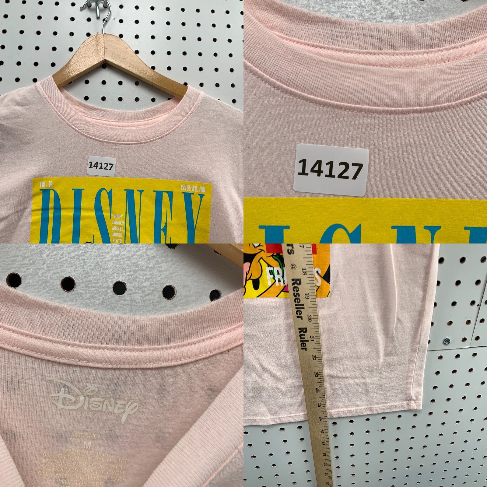 Disney Disney Women's T-Shirt Pink Mickey Mouse and Friends Crew Neck Short Sleeve Medium M Modern Cotton Blend Shirt Size 36" / US 14 / IT 50 - 8 Thumbnail