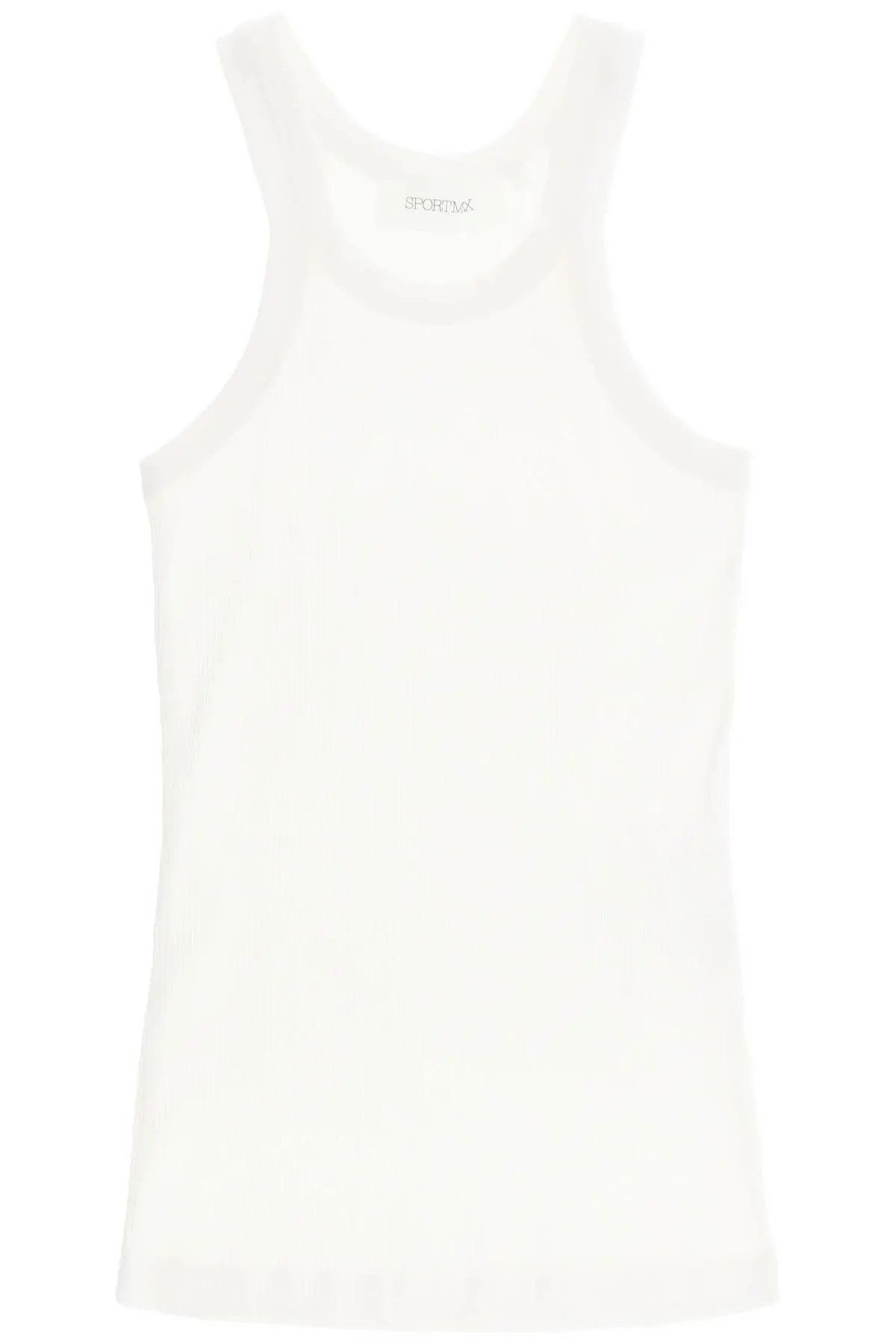 image of Sportmax O1S22I1N1223 Ribbed Tank Top In White, Women's (Size Large)