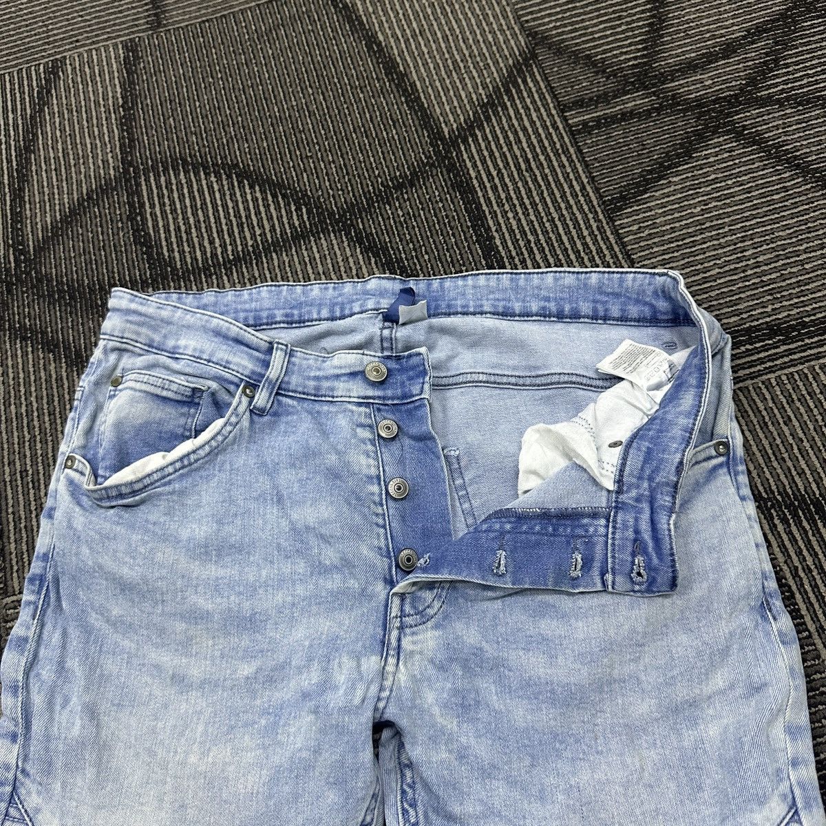 H&M Faded H&M Divided Skinny Biker Jeans Balmain Paris Style Size US 34 / EU 50 - 5 Thumbnail