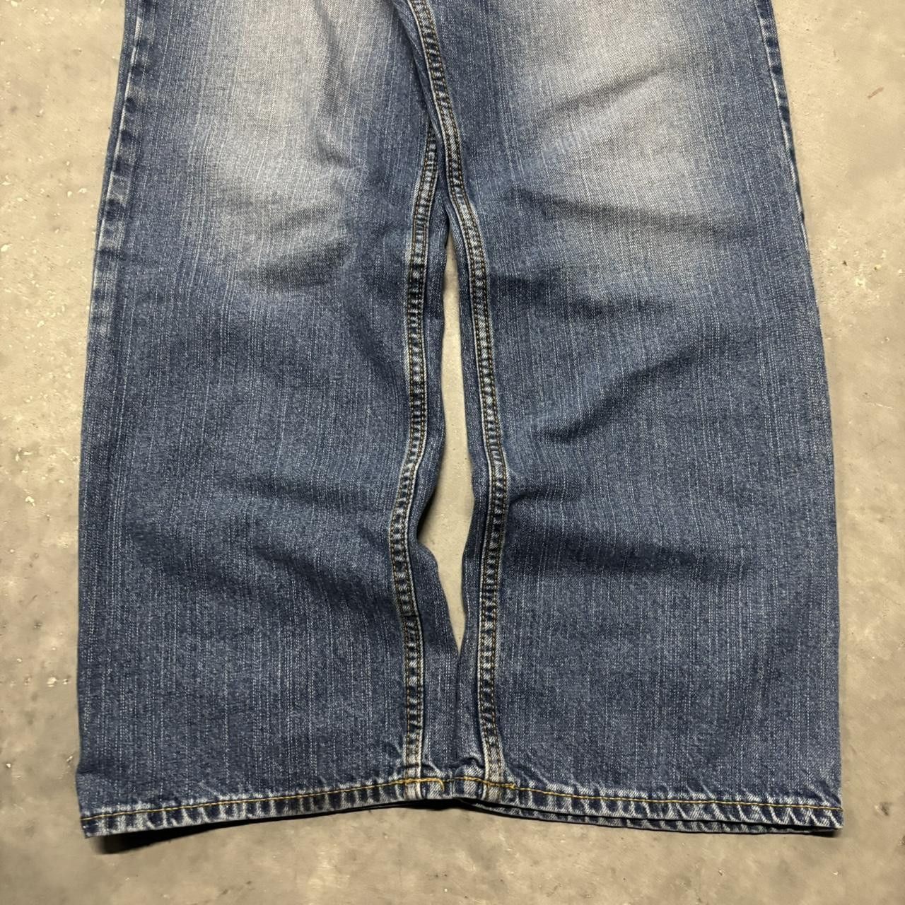 Japanese Brand × Vintage Crazy Vintage Y2K/2000s Grunge Faded Dark Wash Denim Jeans! Size US 34 / EU 50 - 6 Thumbnail