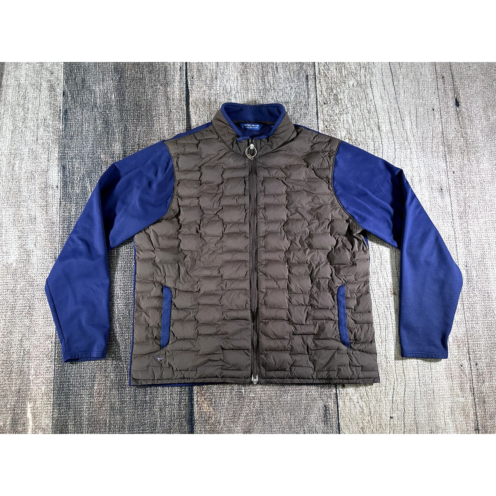 Peter Millar Peter Millar Crown Crafted Blaze Hybrid Jacket XL Brown Blue Size US XL / EU 56 / 4 - 1 Thumbnail