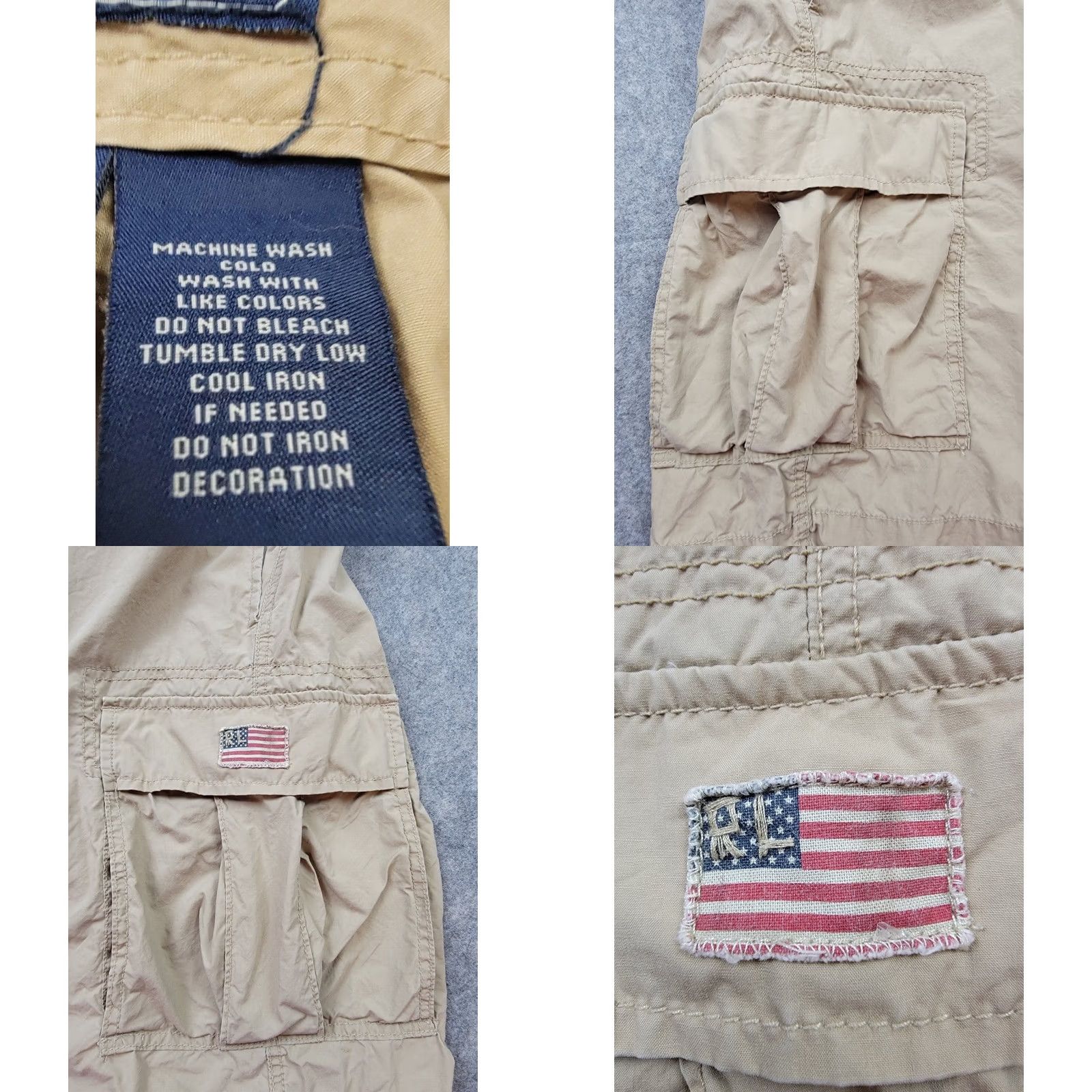 Vintage Polo Jeans Company Shorts Cargo Polo Jeans Company Shorts Mens 36 Brown Cargo RL American Flag 90s Army Casual Mens Size US M / EU 48-50 / 2 - 8 Thumbnail