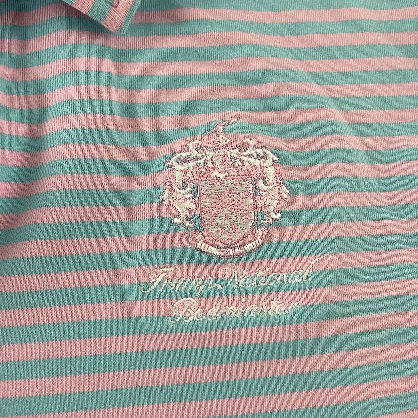 Vintage Dunning Striped Short Sleeve Polo Mens Large Blue Pink Shirt Size US L / EU 52-54 / 3 - 3 Thumbnail