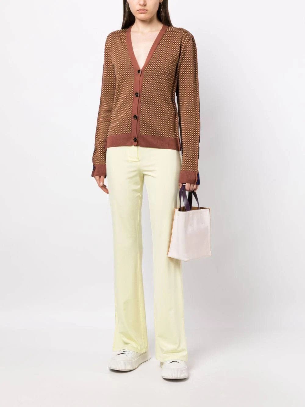 Marni o1w1db10824 V-neck Cardigan in Multicolor Size S / US 4 / IT 40 - 4 Thumbnail