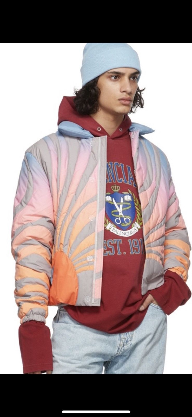 ERL Grey & Orange Sun / Sunset Jacket Size US M / EU 48-50 / 2 - 6 Thumbnail