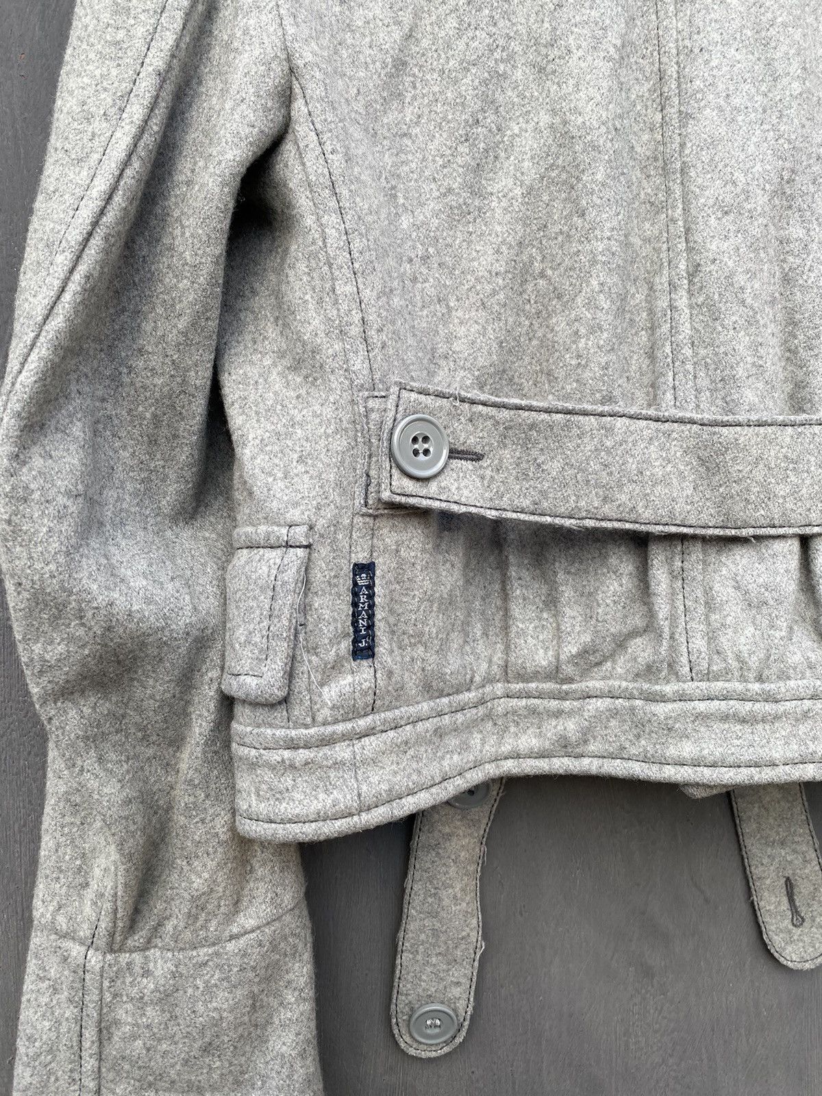 Armani Armani Jeans Vintage Wool gray biker jacket size 38 Size XS / US 0-2 / IT 36-38 - 8 Thumbnail