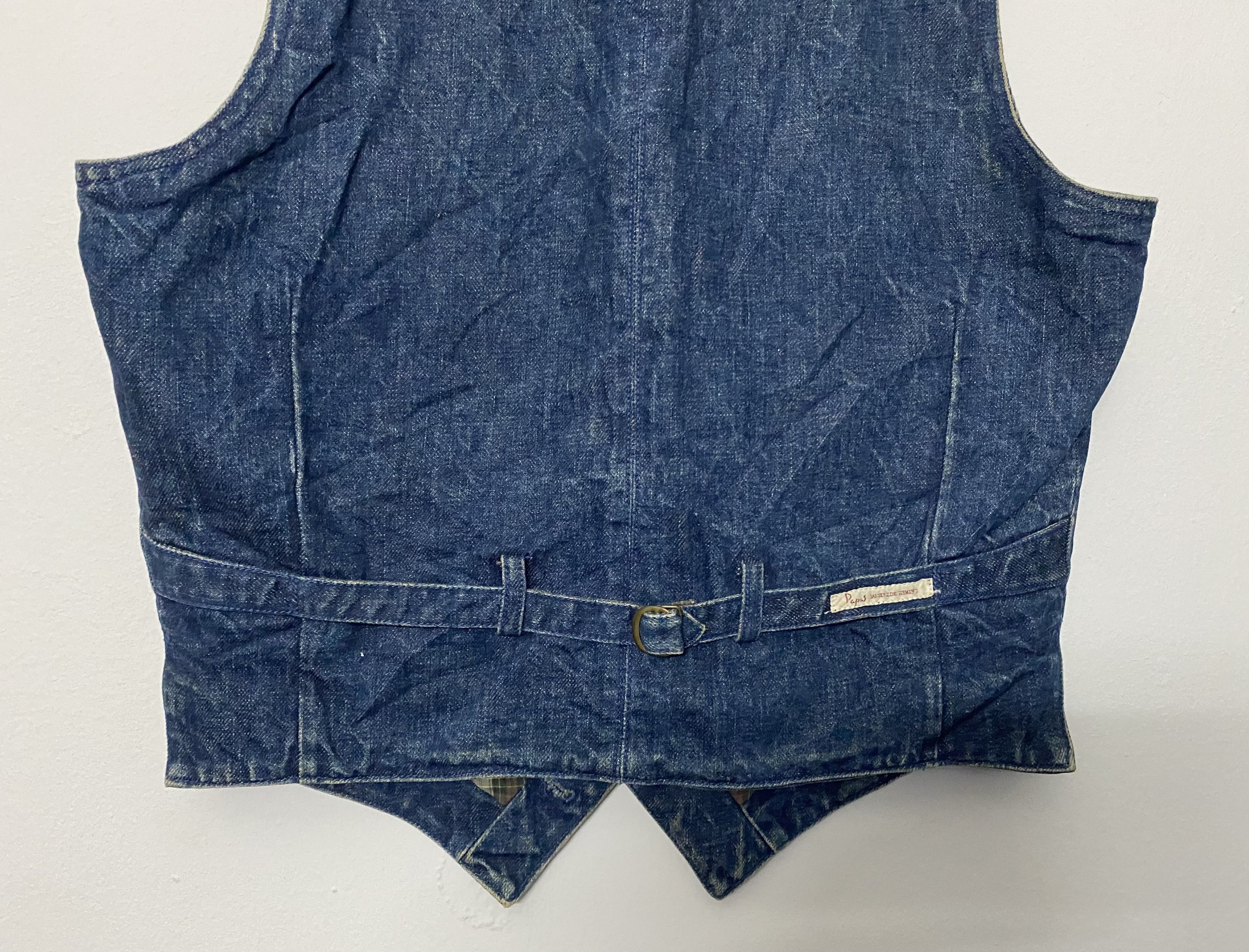 Japanese Brand Papas Maniere De Heming Denim Leather Western Vest Size S Size 48R - 11 Thumbnail