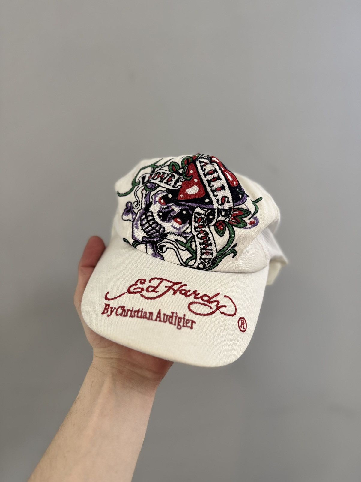 Ed Hardy × Vintage Ed Hardy Cap White Size ONE SIZE - 1 Thumbnail