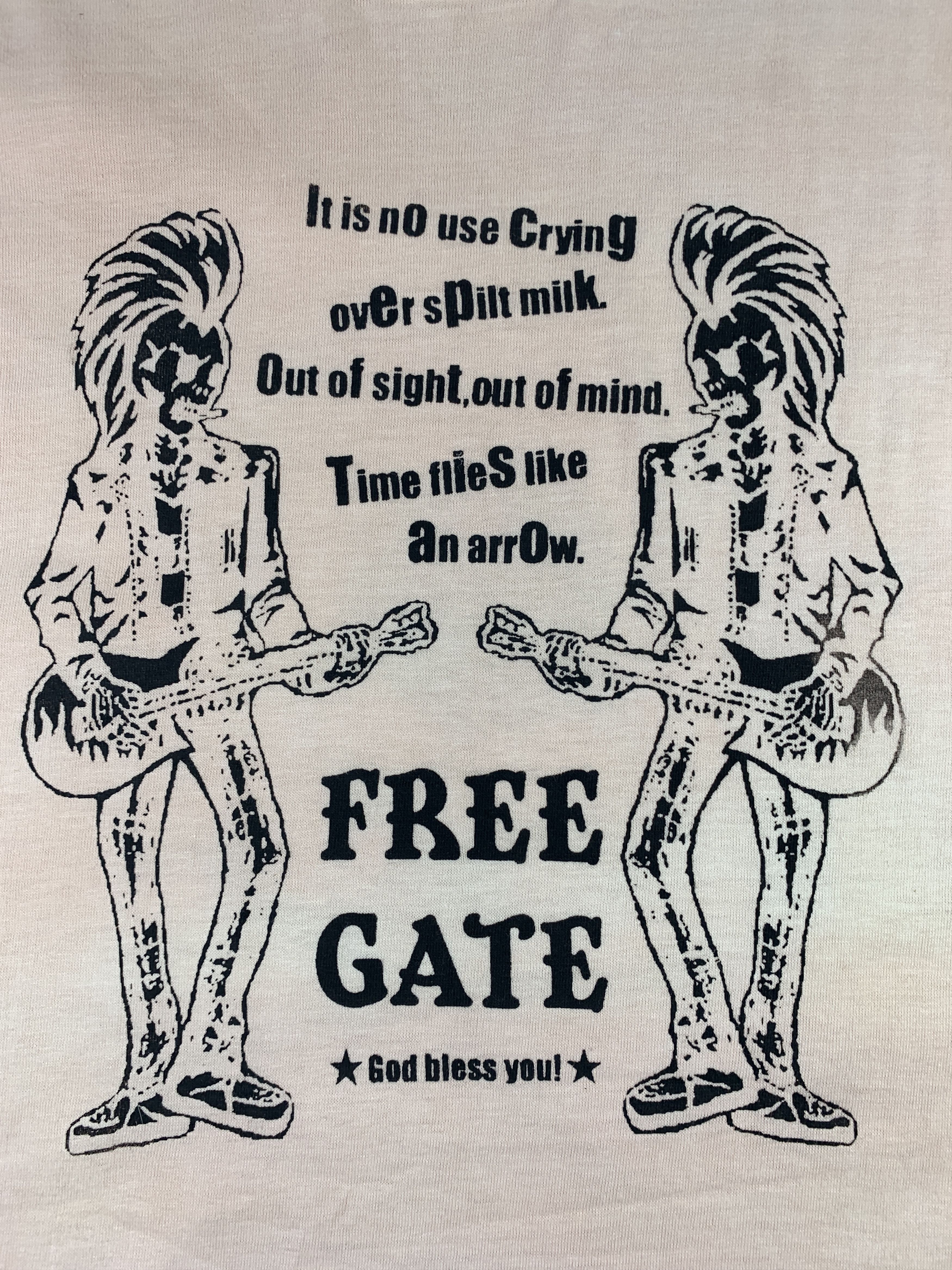 Japanese Brand Free Gate Soft Pink Punk Tee (S) Size US S / EU 44-46 / 1 - 6 Thumbnail