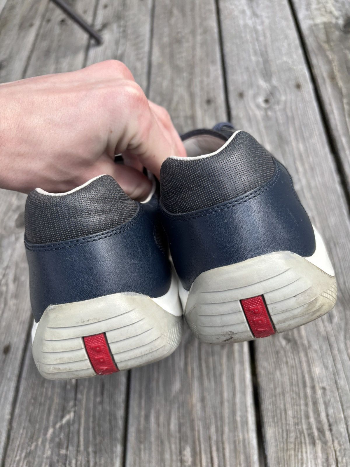 Prada Prada Americas Cup Blue Leather Size 12 Size US 12 / EU 45 - 7 Thumbnail