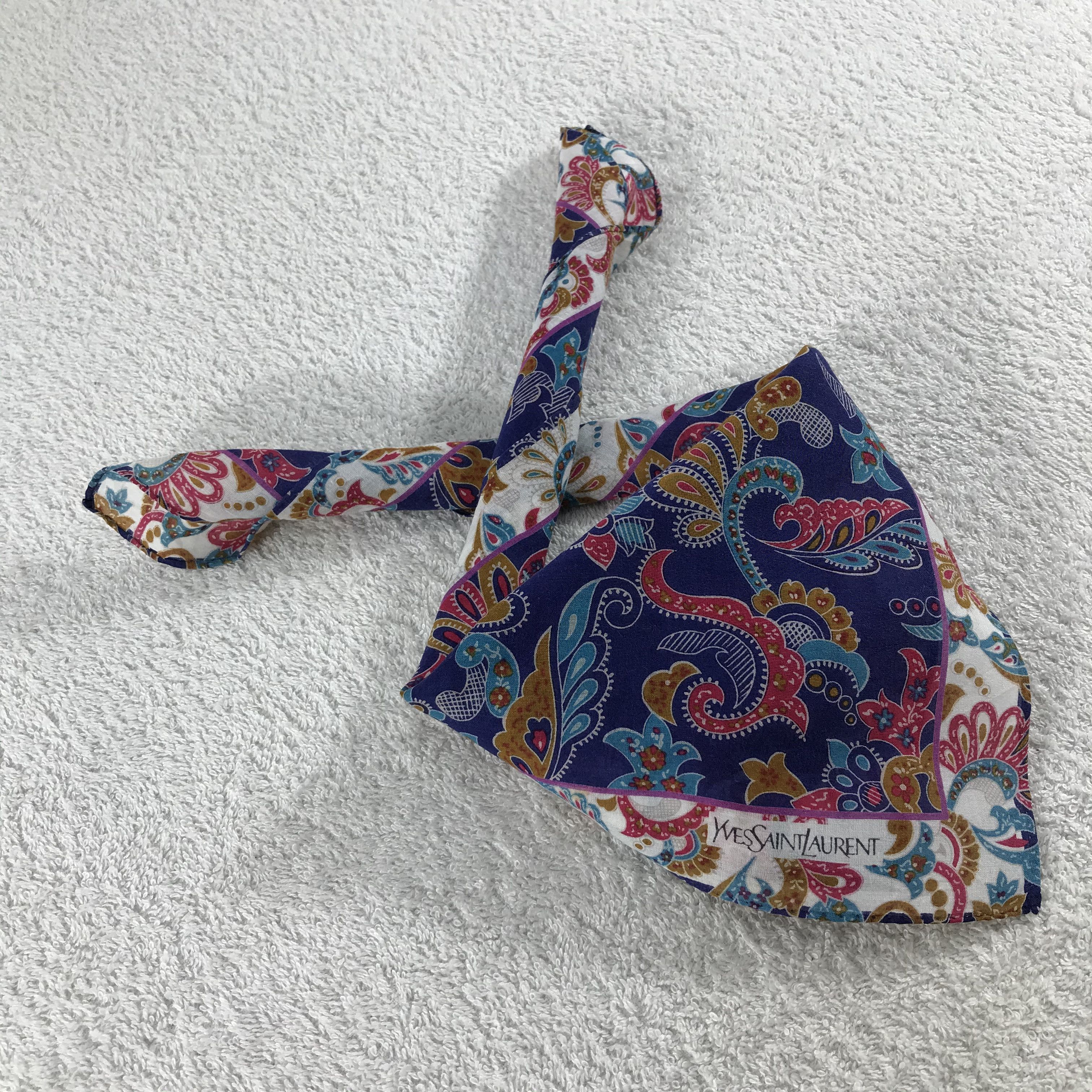 Vintage × Yves Saint Laurent Yves Saint Laurent Bandana / Handkerchief /Neckerchief -S147 Size ONE SIZE - 4 Thumbnail
