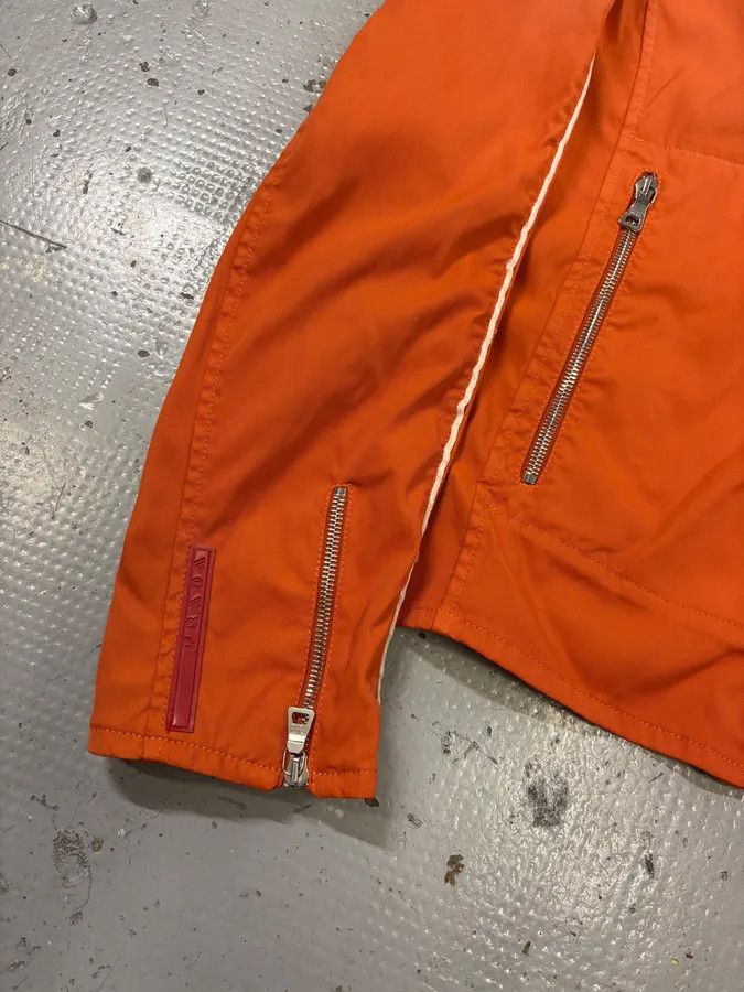 Prada SS2002 Prada Orange Nylon Biker Jacket Size US M / EU 48-50 / 2 - 8 Thumbnail