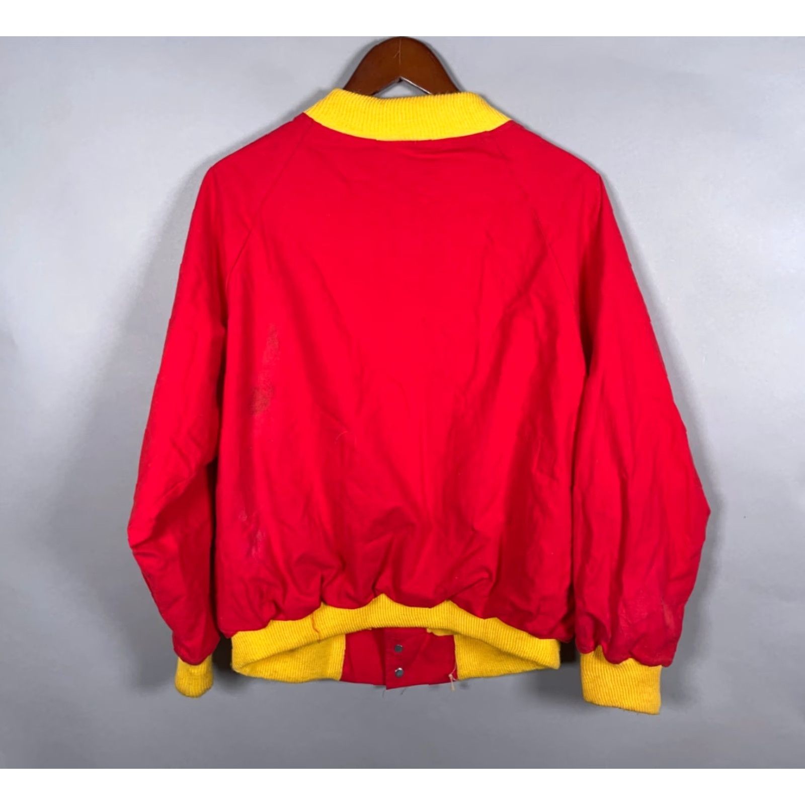Vintage Vintage Palmetto's Men's Large Red Yellow Embroidered Varsity Bomber Jacket 80s Retro Sports Size US L / EU 52-54 / 3 - 2 Thumbnail