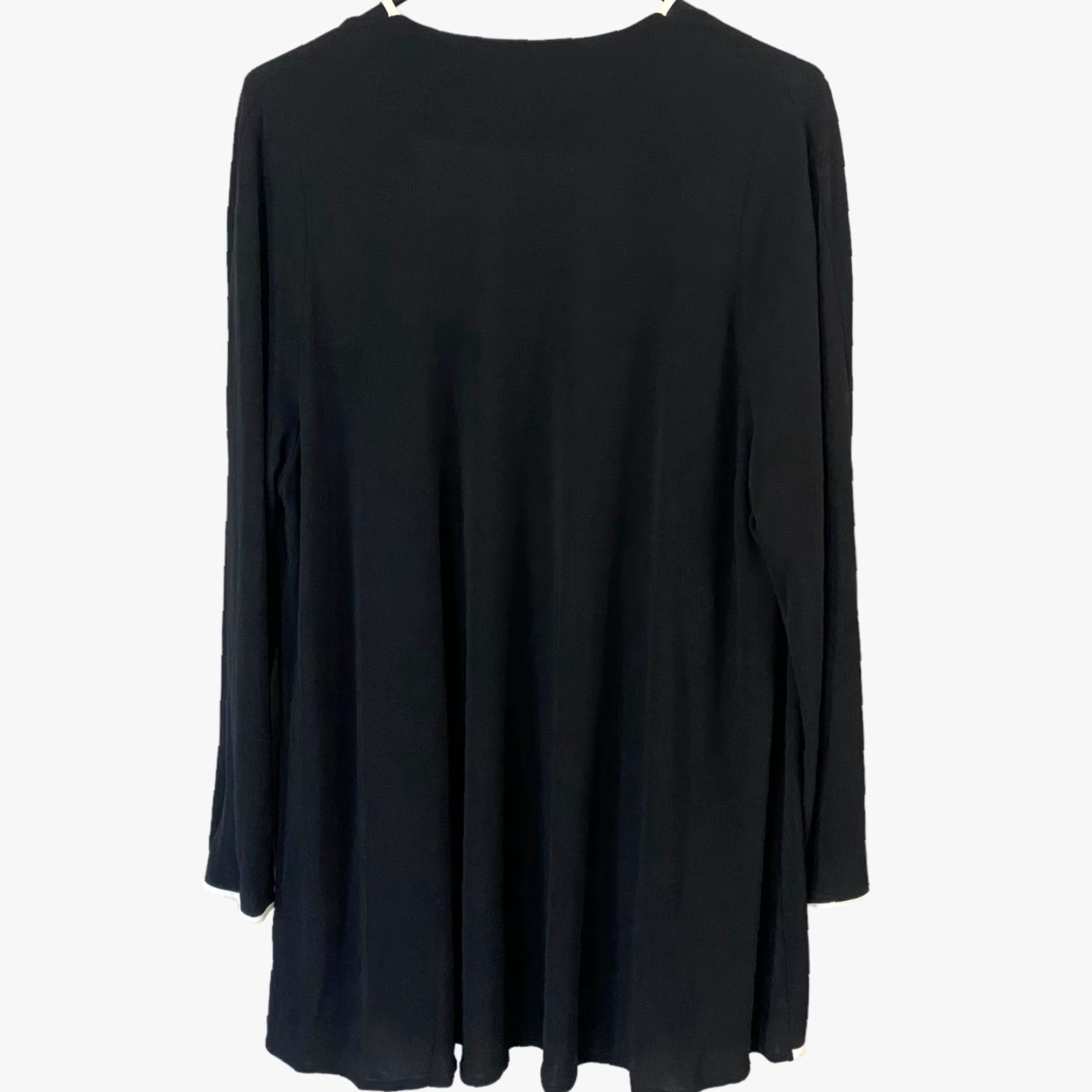 Vintage VINTAGE Virginie Paris Drape Open-Front Cardigan Sweater Black Womens M Cardigan Paris Open-Front Long Sleeve Women Size M / US 6-8 / IT 42-44 - 3 Thumbnail