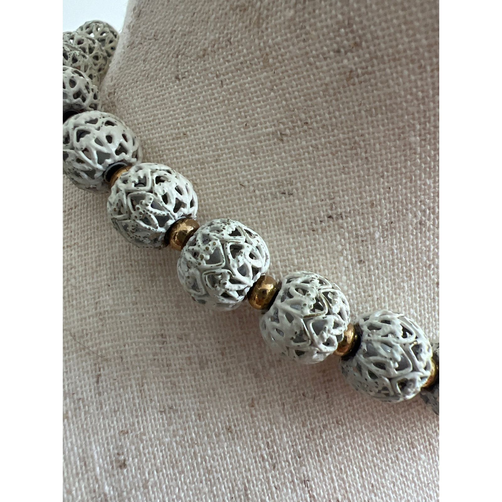 Monet Vintage Monet Silver Mesh Ball Beads Costume Necklace Size ONE SIZE - 6 Thumbnail