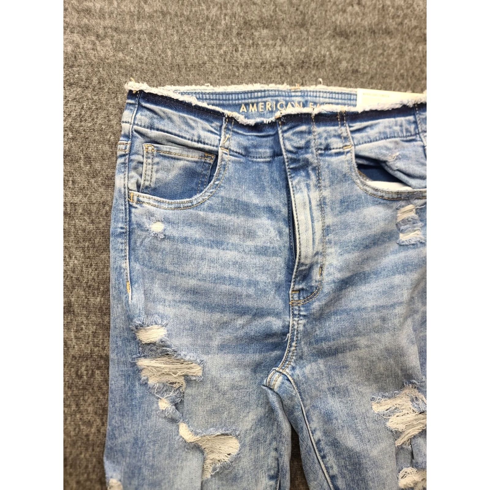 American Eagle Outfitters VINTAGE American Eagle Jeggings Womens 6 27x28 Regular Fit Ankle Super Hi Rise Thrashed Size 28" / US 6 / IT 42 - 7 Thumbnail