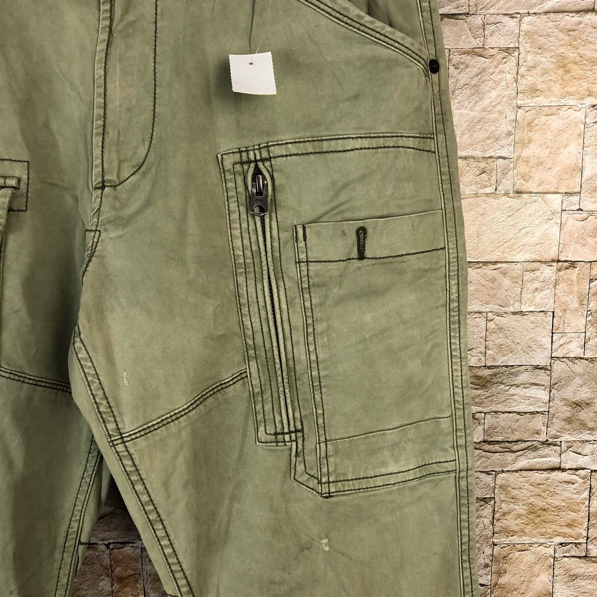 Japanese Brand IZRF Military Green Cargo Multipocket Pants #A1158 Size US 31 - 10 Thumbnail
