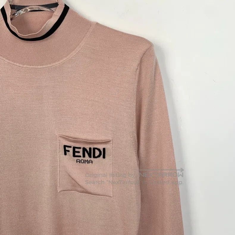 Fendi Fendi Flesh-colored letter inlay mulberry silk high neck l Size XXS / US 00 / IT 34 - 3 Thumbnail
