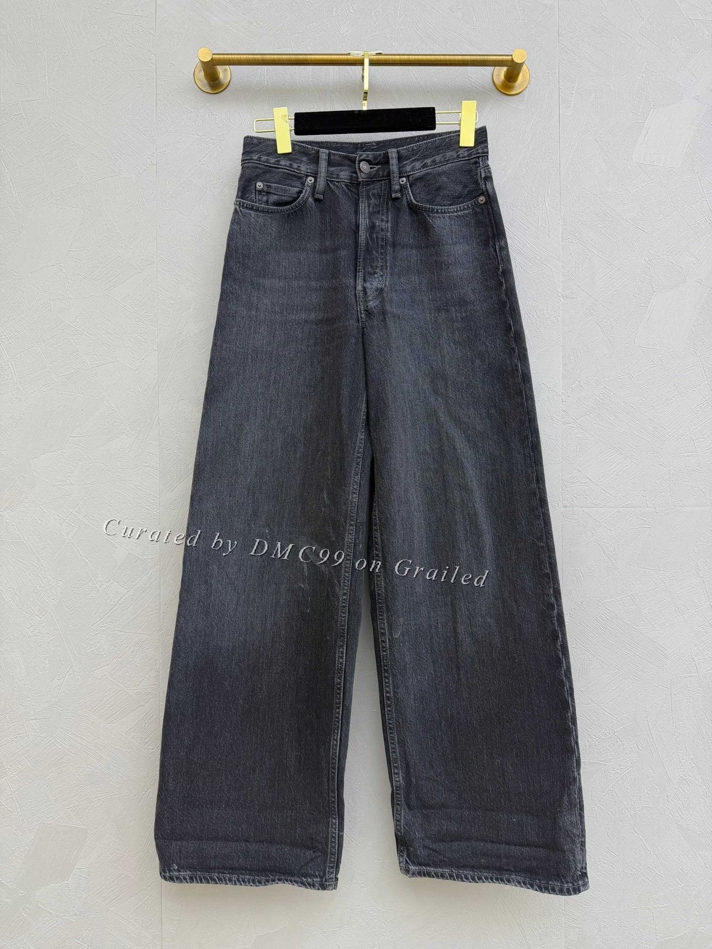 Acne Studios Acne Studios 1981F Black Straight Wide-Leg Jeans Size US 32 / EU 48 - 1 Thumbnail