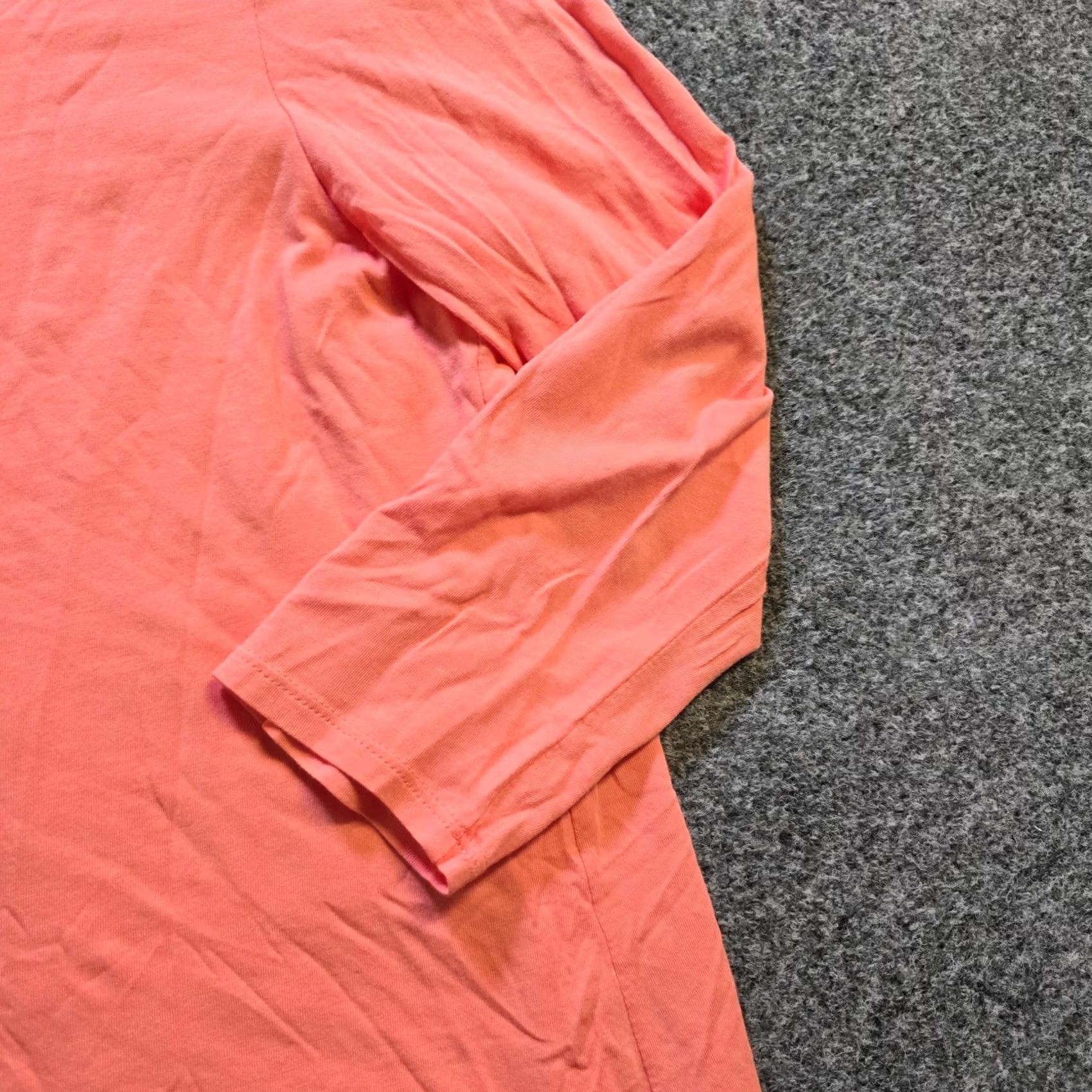 J. Jill J Jill Top Women M Orange 3/4 Sleeve Elliptical Layered Capsule Casual Shirt Blouse Regular Knit Cotton Modal Vintage No Size M / US 6-8 / IT 42-44 - 3 Thumbnail