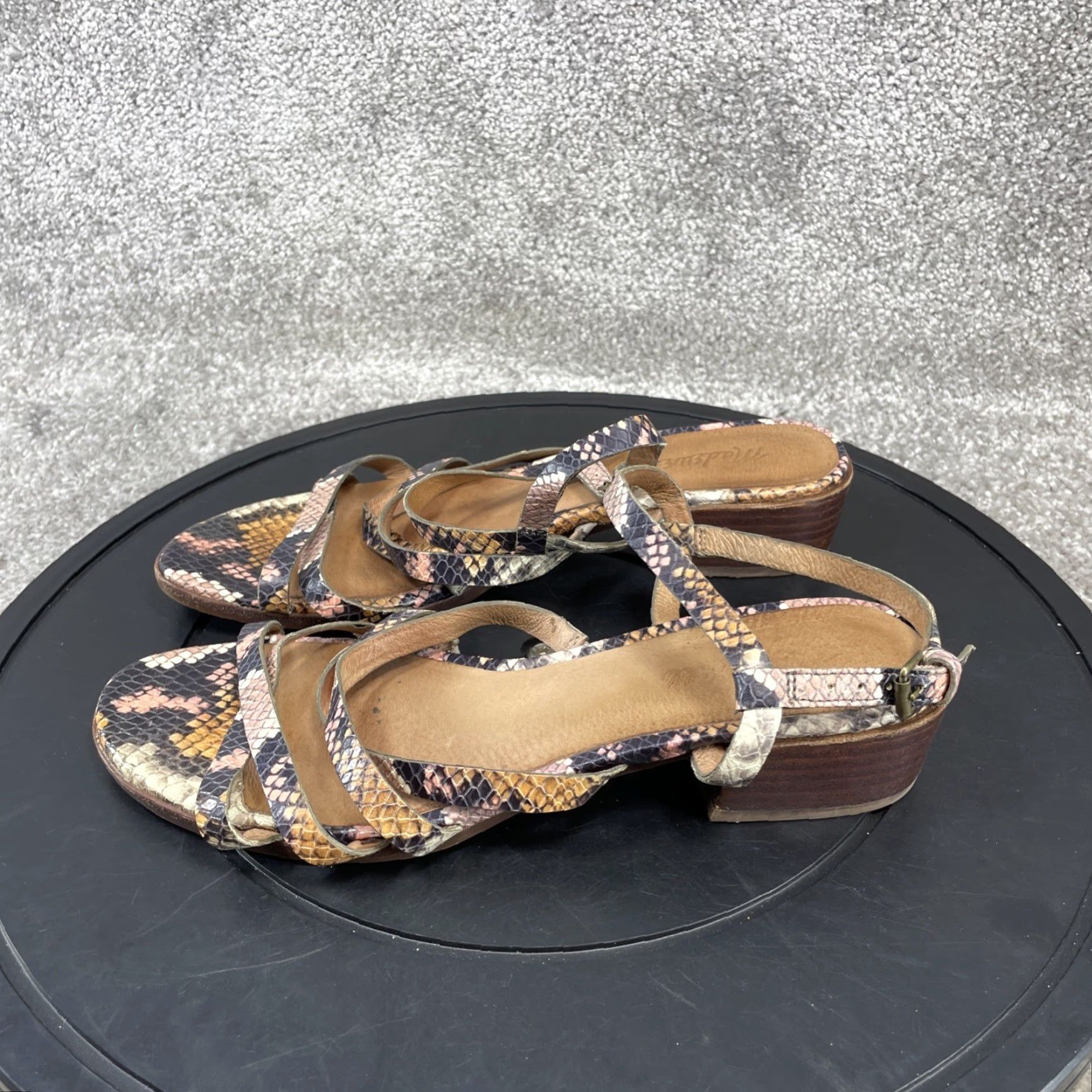 Madewell Madewell The Lori Sandals Womens Size 8.5 Multicolor Snake Embossed Leather Strappy Casual Outdoor Size US 6.5 / IT 36.5 - 5 Thumbnail