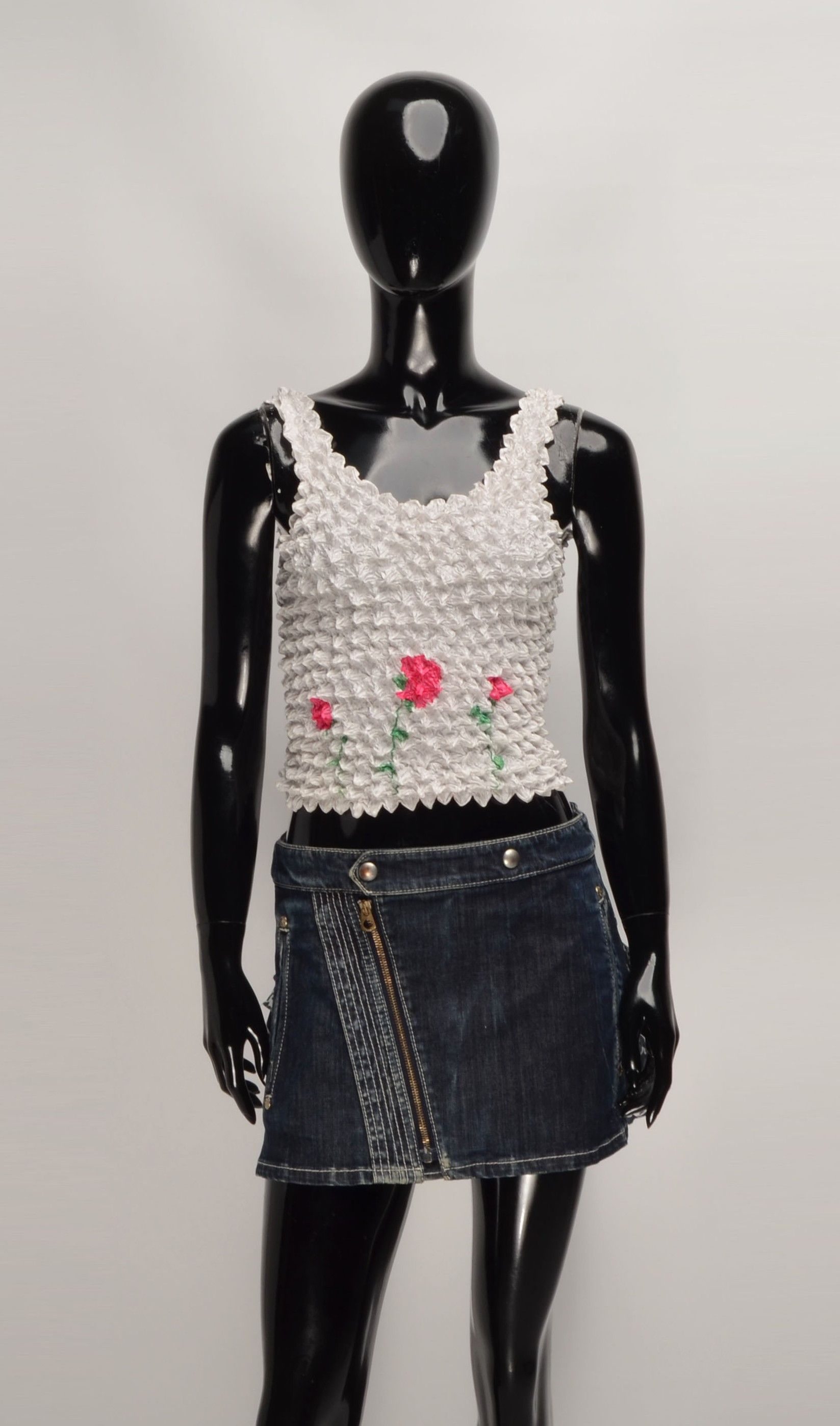 Other Y2K Textured Coquette Fairy Stretch Crinkle Top Size S / US 4 / IT 40 - 1 Thumbnail