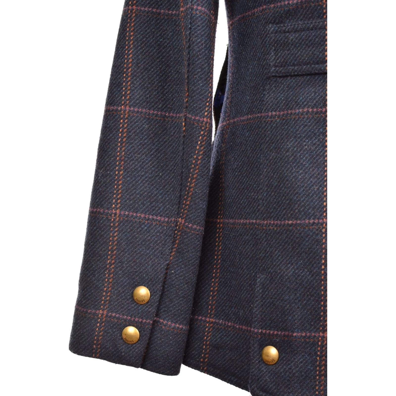 Vintage Joules Tweed Field Jacket Coat XS Women Navy / Blue Wool Coat, Pea Style, DDP, 123997 Size XS / US 0-2 / IT 36-38 - 7 Thumbnail