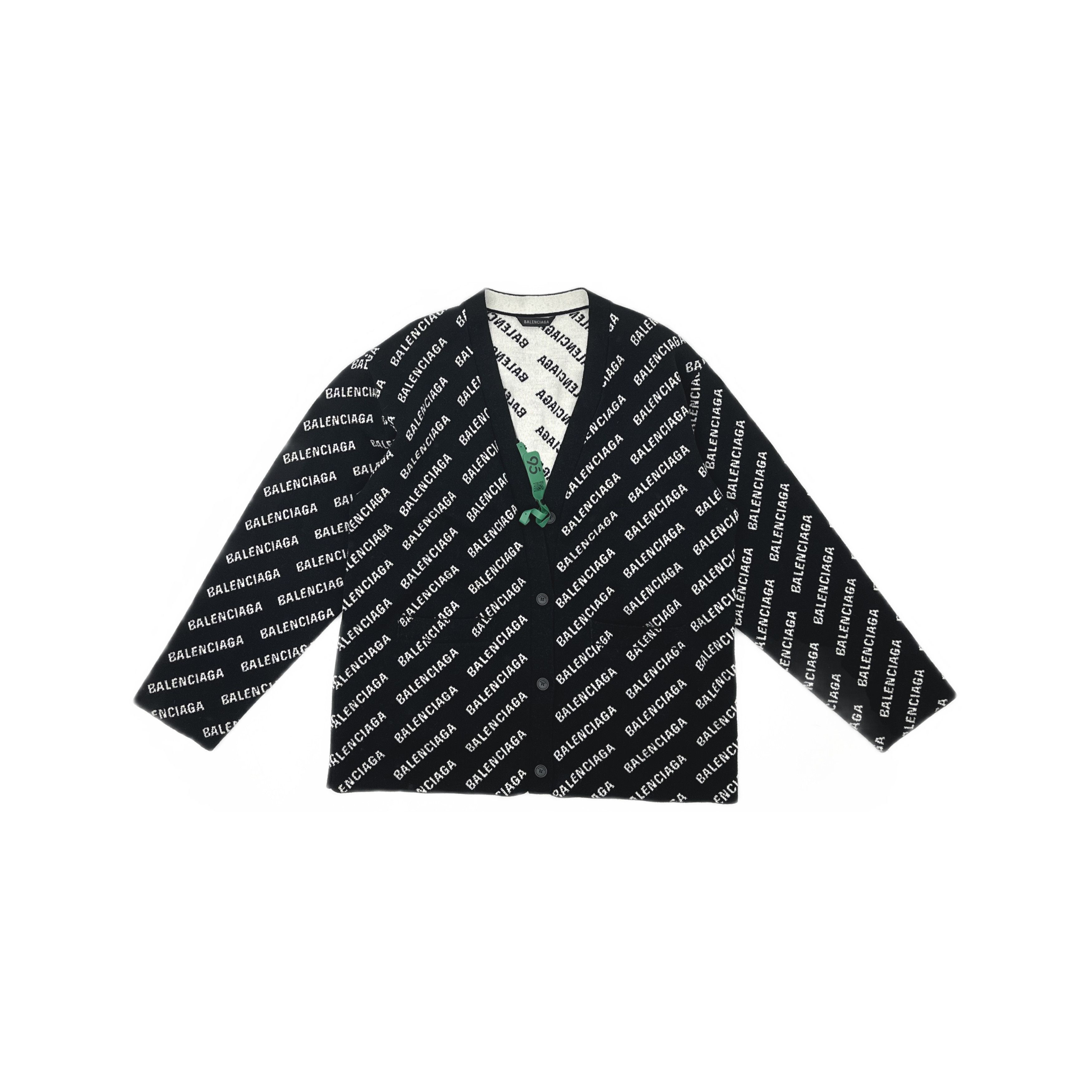 Balenciaga Balenciaga All Over Logo Knit Cardigan Size XL Size XL / US 12-14 / IT 48-50 - 1 Thumbnail