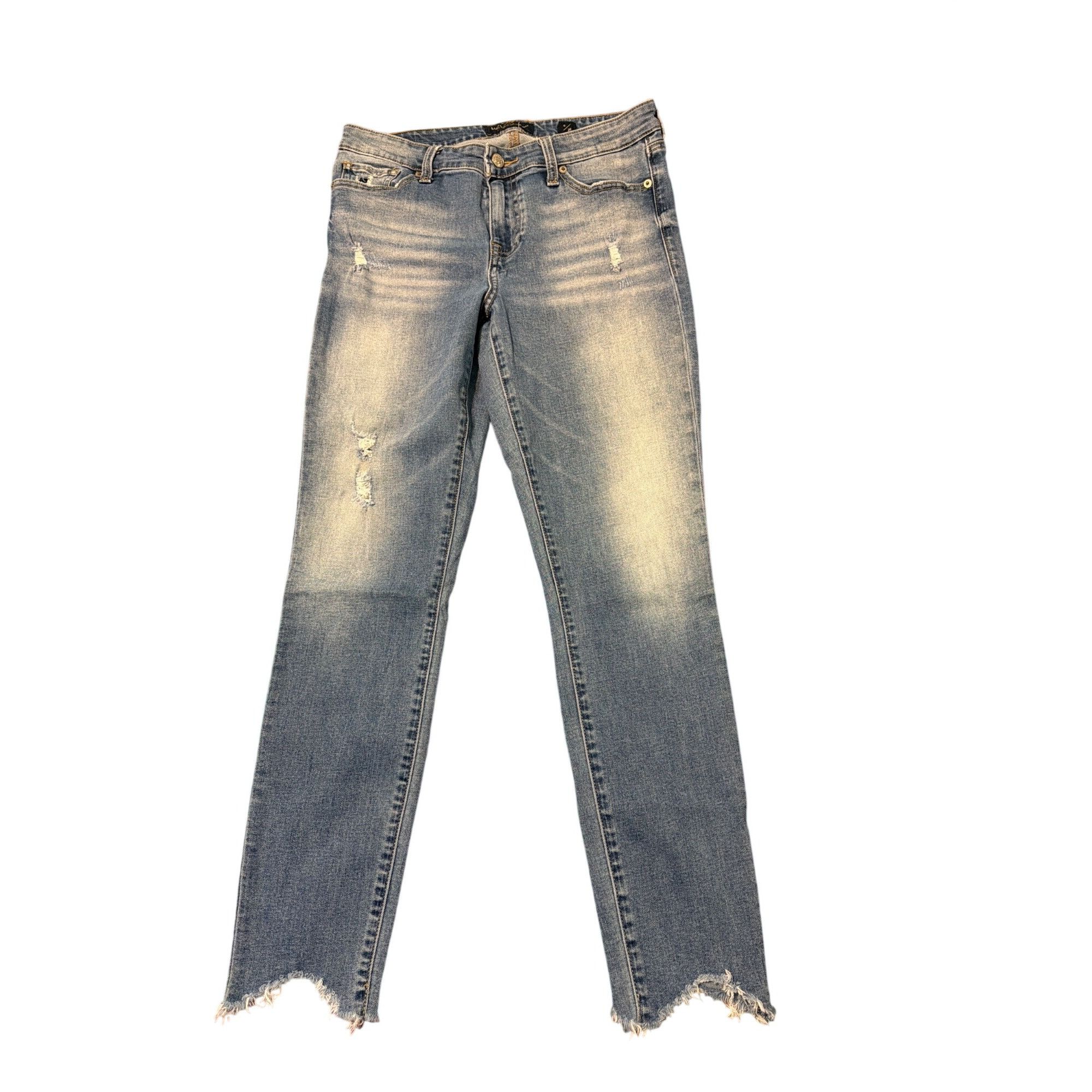 Lucky Brand Lucky Brand Ava Skinny Distressed Blue Jeans Denim Frayed He Size 28" / US 6 / IT 42 - 1 Thumbnail
